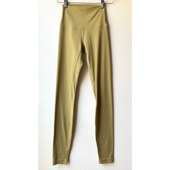 Lululemon Align Full Length Pant 28" in Mustard Yellow Grape Leaf Sz 2 - Picture 5 of 16